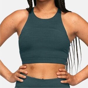 Outdoor Voices TechSweat Crop Top Sports Bra in Green